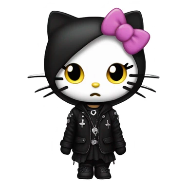 goth hello kitty sticker