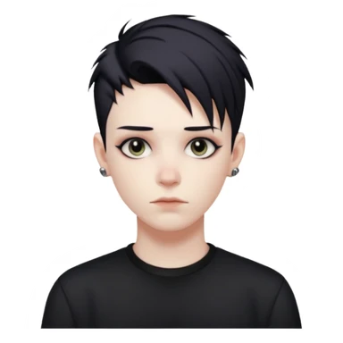 goth nonbinary person with cool masculine haircut sticker