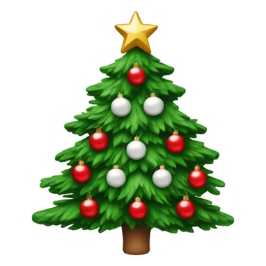 Christmas tree with red and white ornaments sticker