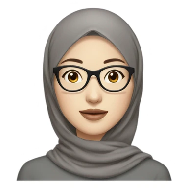 Beauty asian woman wear hijab and glasses pale skin sticker