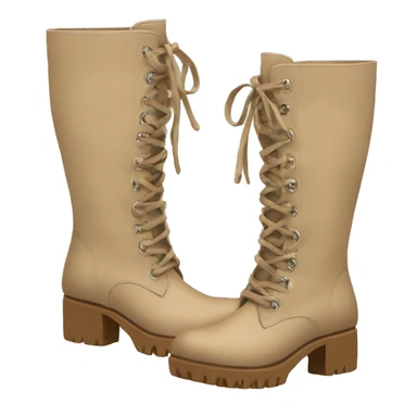 pair of beige chunky knee high boots sticker