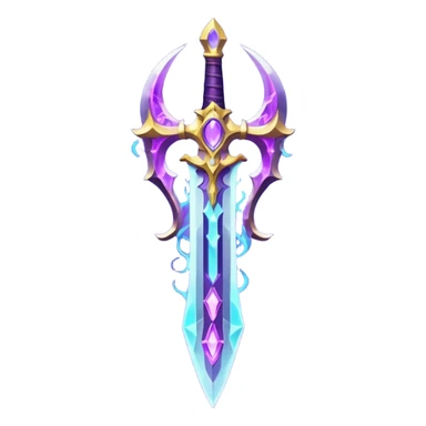 magical greatsword with a Eldritch purple powers in it sticker