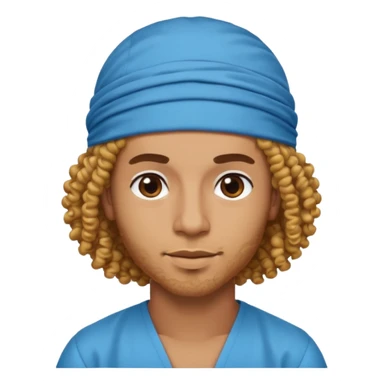 Emoji with Moroccan / Amazingh guy with curly hair, loooking like music artist Central Cee sticker