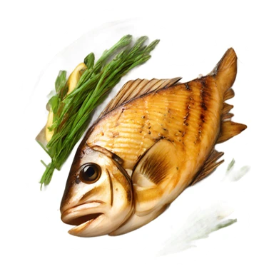 grilled fish with brown butter sauce sticker