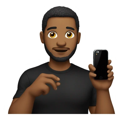 Man dressed in black shirt play games on his phone sticker