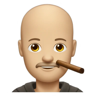 bald guy shaved beard smokinga tabacco cigar a  masculinity sticker