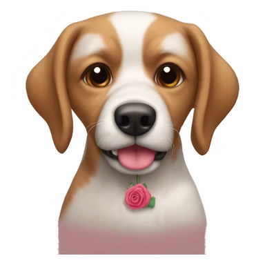 haz un perro marrón con un lazo rosita sticker