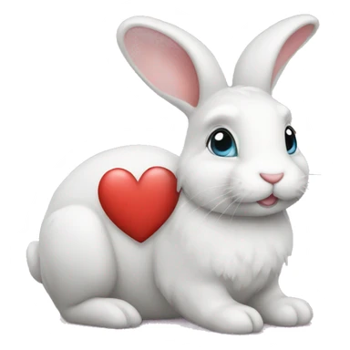 Bunny with heart sticker