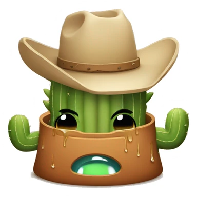 Cowboy Cactus crying sticker