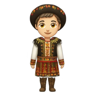 A traditional romanian costume sticker