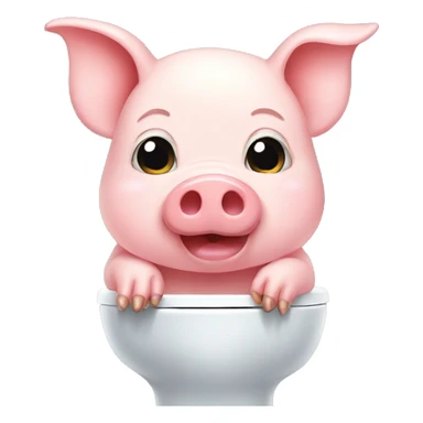 Cute Pig at toilet sticker