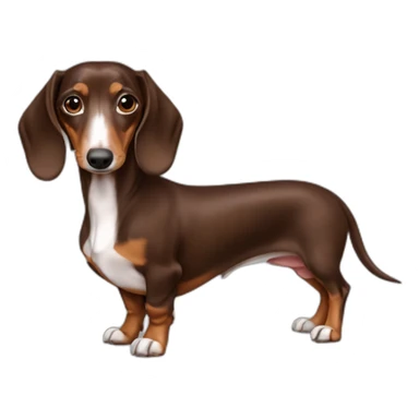dachshund chocolate pies blancos sticker