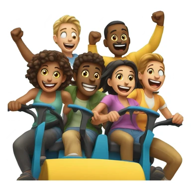 People riding a roller coaster sticker