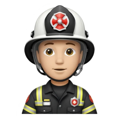 Firefighter with white respiratory protection white color helmet sticker
