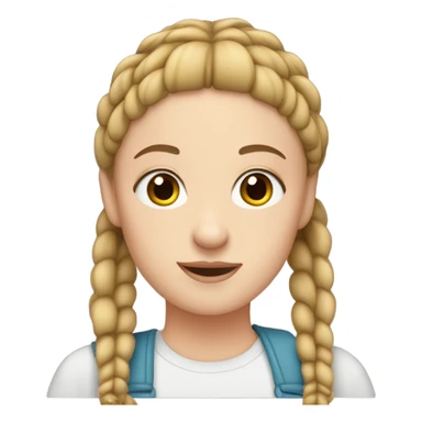 white girl with two braids and a beanie and brown eyes  sticker