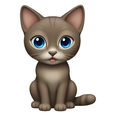 Dark Brown face - beige body and ears female thai cat with blue eyes  sticker