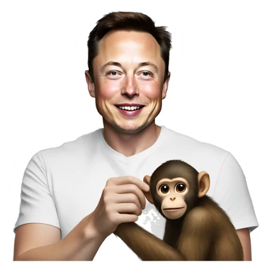 Elon musk petting a monkey sticker