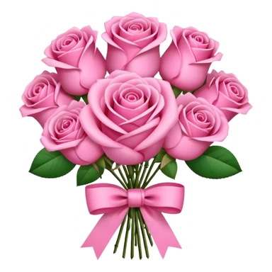 pink rose bouquet with pink ribbons  sticker
