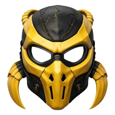 mortal kombat scorpion mask black and yellow sticker