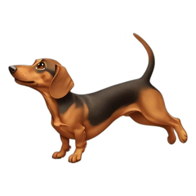 dachshund doing acrobatics sticker