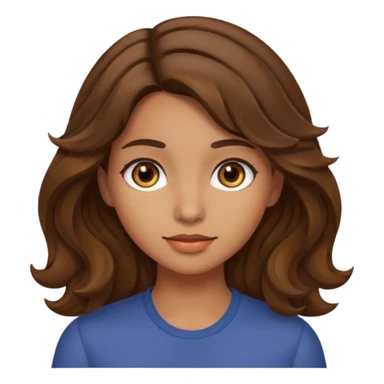 can you please make a girl with olive skin tone, brown hair, brown eyes and wavy hair sticker