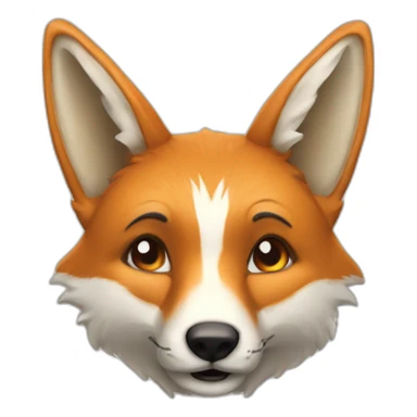 Renard blanc avec les oreilles baissé sticker