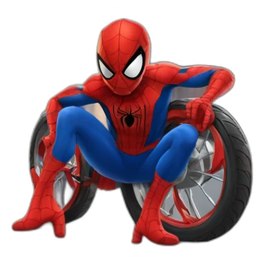 Spiderman qui fait une roue sticker