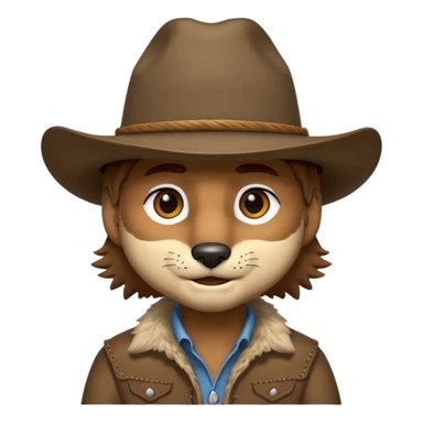 wolf with cowboy hat sticker
