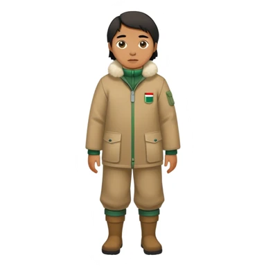 photorealistic greenland citizen standing full length sticker