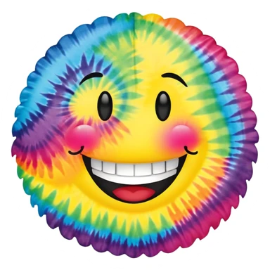 Tie dye smile rainbow  sticker
