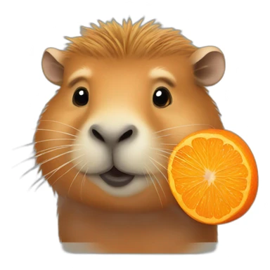 capybara with tangerine sticker
