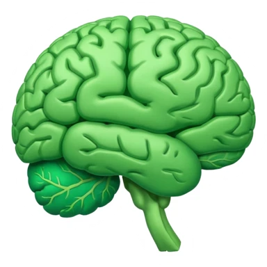 green brain with health logo plus on it sticker