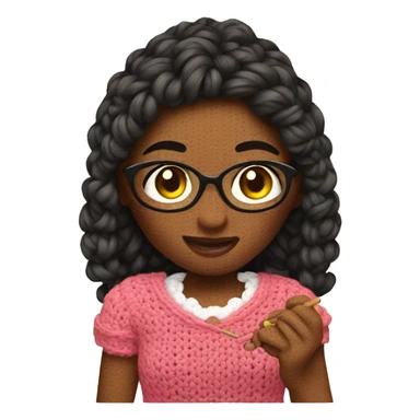 Girl crocheting  sticker