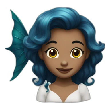 little-mermaid poisson noir girl sticker