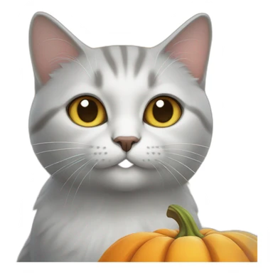 Un chat sur une citrouille sticker