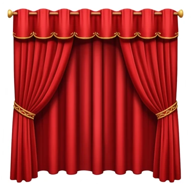 Simple, opened red theatre curtains with black background  sticker