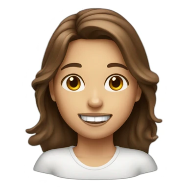 a girl with brown hair with chips instead of front tooth sticker