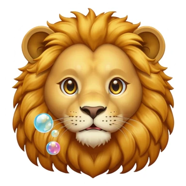  lion blowing bubbles sticker
