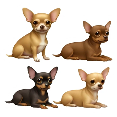 Very fat-light tan-chihuahua sitting with chocolate tan-dashchund-with-light green eyes sticker
