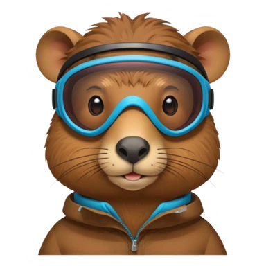 Capibara con lentes para nieve sticker