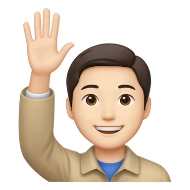 A character from solo leveling name sung jin woo, make him cute and make him look like he's waing hi to someone  sticker