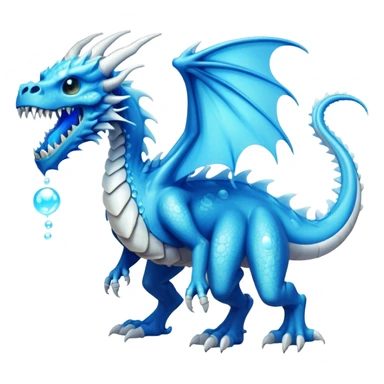 a electric bone dragon with bue teeth breathing bubbles (full body) sticker