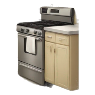 Realistic beige retro vintage kitchen with counters and cabinets sticker