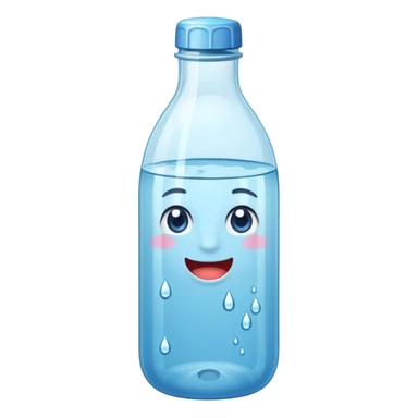 botella de vidrio de agua sin rostro sticker
