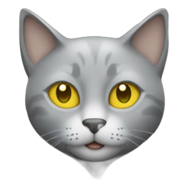 gray cat with yellow eyes and a green hood that smiles sticker