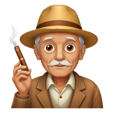 Old man with cigar sticker