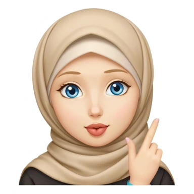 Hijab Girl with blond hair blue eyes beautiful finish and sending kisses  sticker