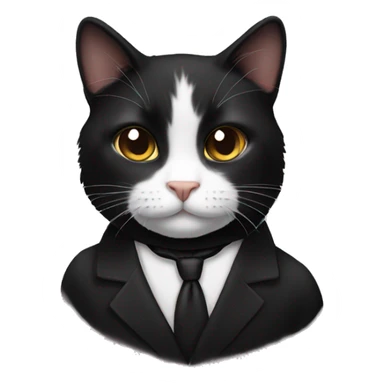 black tuxedo cat sticker