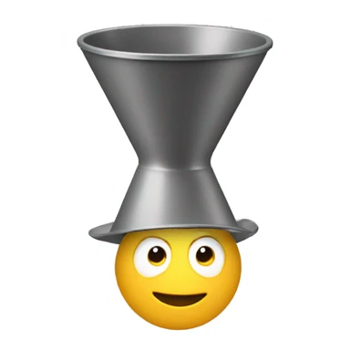 A funny men with a funnel upside down on his head sticker