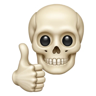 thumbs up bone sticker